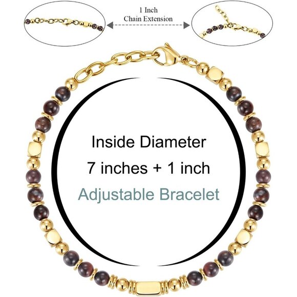 Gold & Brown Boho Beaded Bracelets for Women Trendy Jewelry Gifts for Lover, Mom - Picture 3 of 7